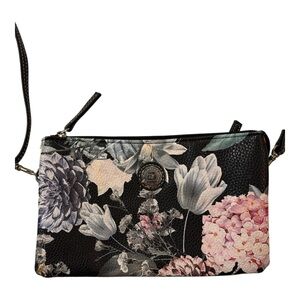 Stone Mountain Black Floral  crossbody purse